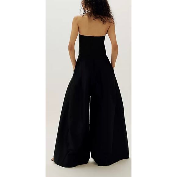NEW PAT BO Tafetta Bloom Jumpsuit Size 0 Black (Retails$860) - Picture 4 of 7